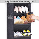 SLEEPING LAMB Over The Door Shoe Organizer for Closet with Large Deep Pockets, Narrow Shoe Rack for Door Hanging Boots Storage, Black — 5