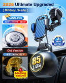 VANMASS Car Phone Holder 2026 Ultimate Military-Grade Strongest Suction & Clip Windshield Dashboard【Newest Best Strongest】 Cell Phone Automotive Dash Gauge Accents for iPhone 18 Pro Max 17 16 15 14 | Blue photo 3