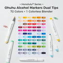 Ohuhu Alcohol Markers Brush& Chisel 72 Colors for Adult Coloring Refillable | Brush & Chisel — 4
