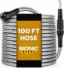BIONIC STEEL 100 Ft Metal Garden Hose with Sprayer Nozzle | 100' — 1
