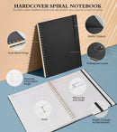Spiral Notebook Journal 8.5” x 11”, A4 Large Notebooks for Women Men, College Ruled Lined Journal, 100 GSM Paper, Plastic Hardcover Spiral Bound Journals for Work School Note Taking Business, Black — 3