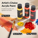 TMOL Acrylic Paint Set, 24 Colors (2 oz/Bottle) with 12 Art Brushes, Art Supplies for Painting Canvas, Wood, Ceramic & Fabric, Rich Pigments Lasting Quality for Beginners, Professional | 24 Colors Acrylic Paint 2 fl oz/60 ml — 3