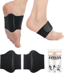 HiRui Arch Support Braces (Pair) for Plantar Fasciitis Relief - Adjustable Neoprene Arch Support Wraps with Gel Pads for Flat Feet High & Fallen Arch, Wear Over or Under Socks, Fits All Shoes (Black) — 1