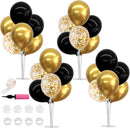 TONIFUL 4 Set Black Gold Balloon Stand Balloon Centerpieces for Table | 4 Set Balloon Stand — 1