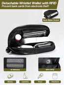 Tiostep Clip and Go Strap for Phone with Wallet Crossbody Phone Lanyard Adjustable and Detachable RFID Wristlet Wallet with ID Window and Zippered, Black photo 5