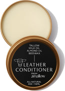 All Natural Leather Conditioner Balm - Made with Mink Oil, Tallow, & Beeswax, Protects, Softens Restores and Waterproofs Leather Shoes, Boots, Bags, Furniture (4 Oz) — 1