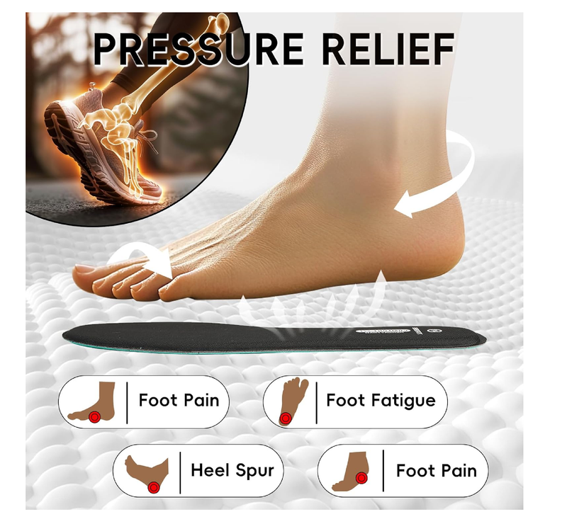 2 Pairs Memory Foam Insoles for Women Men,Replacement Cushion Shoe Inserts