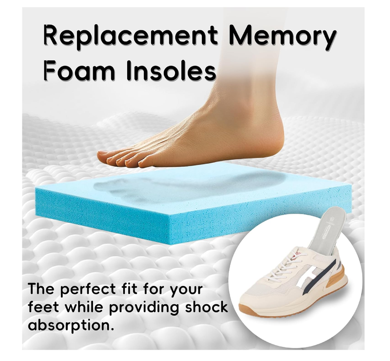 2 Pairs Memory Foam Insoles for Women Men,Replacement Cushion Shoe Inserts