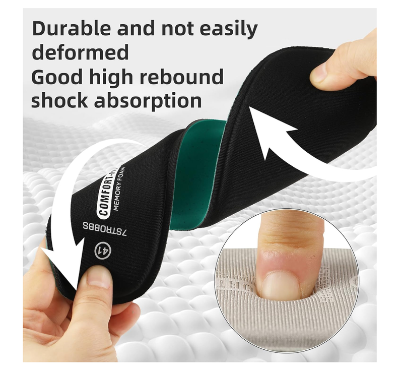 2 Pairs Memory Foam Insoles for Women Men,Replacement Cushion Shoe Inserts