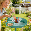 Mellbree Bird Bath for Outside 10", Metal Freestanding 10" Dia 39" H Lake Blue…