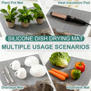 Silicone Dish Drying Mat for Kitchen Counter, 23" x 17" Grey-1pcs — 5