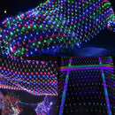 WATERGLIDE Outdoor Christmas Net Lights, 12FT x 5FT 360 LED Mesh String Light with 8 Lighting Modes, Connectable Light for Garden Tree Bushes, Holiday Wedding Party Decorations, Multicolor — 7