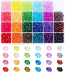 PH PandaHall 2160pcs 6mm Crystal Acrylic Beads Bicone Bracelet Bead Faceted Beads 24 Colors Rainbow Loose Craft Bead… — 1