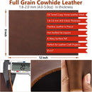 Genuine Leather Tooling Sheets 1.8-2.0MM Thick Genuine Top Full Grain Oil Tan Crazy Horse Cowhide Leather Sheets for Crafts Tooling Sewing Wallet Earring Hobby (Dark Brown, 8"x12") — 2