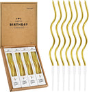 PHD CAKE 24-Count Gold Spiral Long Thin Metallic Birthday Candles, Cake Candles, Birthday Parties, Wedding Decorations, Party Candles — 1