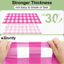 misaya 6 Packs Buffalo Disposable Table Cloth, 54 x 108 Inch Waterproof Plastic Tablecloth, Rectangle Hot Pink and White Checkered Table Covers for Picnic, Birthday, Party, Back to School | 54" x 108" - 6 Pack — 2