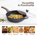 SENSARTE Nonstick Frying Pan Skillet with Lid, 12 Inch Large Deep Frying Pan,…