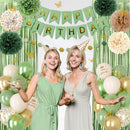 Sage Green Birthday Decorations for Women Men with Butterfly Sticker — 5