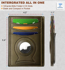 BULLIANT Magnetic Slim Leather Pocket Wallet Money Clip For Men 12Cards - Alaska Leather - Olive — 3
