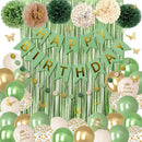 Sage Green Birthday Decorations for Women Men with Butterfly Sticker — 2