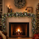 9ft Flocked Pre-Lit Artificial Christmas Garland with Lights — 4