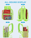 Paxiland Clear Backpack Stadium Approved, 12x10.5x6 Inches Clear Bag | Green-standard — 5