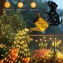 Solar Lights Outdoor Decorative, Watering Can with Cascading Lights, with Dog…