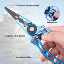 FLISSA Fishing Pliers, Safety Lock Design Fish Pliers Saltwater, Aluminum Hook Remover, Titanium 6Al-4V Jaw and Tungsten Carbide Line Cutters, Sheath & Lanyard, Fishing Gear Gifts for Men | 8-inch — 5