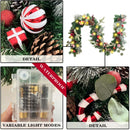WANNA-CUL Pre-Lit 6ft Red White Christmas Garland with 30 LED Lights — 4