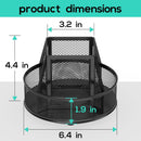 YINGHUA 360°Rotating Mesh Desk Organizer & Pen Holder - Black — 2