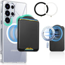Magnetic Wallet for Samsung Galaxy S26 S25 S24 Series, Fold 8 Ultra with Magsafe Case, for iPhone 18-12 Series, RFID Blocking Leather Magnetic Card Holder | Holds 3 Cards | Black photo 1