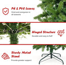 GOFLAME 6ft Pre-lit Pencil Christmas Tree, Artificial Christmas Tree with 270 LED Lights, 10 Light Modes, 648 Branch Tips, Metal Stand, Hinged Xmas Tree for Holiday Festival Decor — 6