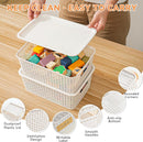 10 Pack Small Plastic Storage Bins with Lids, Stackable Plastic Storage Baskets for Organizing with Handles, Organizer Bins with Labels for Room, Craft, Containers for Pantry Organizers and Storage — 4