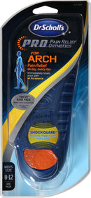 Dr. Scholl's P.R.O. Pain Relief Orthotics for Arch- Men's, Size 8-12 — 1
