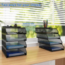 Natwind 4-Tier Stackable Metal Mesh Desk Paper Tray Organizer,Black — 5