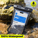 JOTO 2 Pack Waterproof Phone Pouch, Universal IPX8 Dry Bag up to 7" -Black — 2