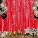 DECOCKRAT 3 Pack Foil Fringe Backdrop - Pastel Red Shiny Tinsel Curtains for Party Decoration/Photo Booth Props - 3.3x8.2 FT Metallic Foil Backdrop for Birthday, Wedding, Graduation, Christmas. — 6