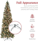 Best Choice Products 6ft Pre-lit Pencil Christmas Tree Pine w/Twinkling LEDs Partially Flocked Frosted Slim Holiday Decoration Skinny Xmas Tree, 250 Lights, 618 Frosted Tips, 50 Pine Cones, Stand — 5