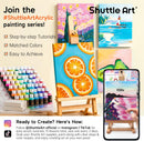 Shuttle Art 100 Colors Acrylic Paint, 2oz/60ml Bottles, Include 2 Sets of 12 Paint Brushes, 1 Art Sponge & Palette, Premium for Artists, Beginners & Kids on Canvas Rocks Wood Ceramic | Regular | 2 Fl Oz (Pack of 100) — 2