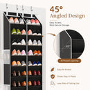 Criusia Over the Door Shoe Organizer, 20-30 Pairs Heavy-Duty Hanging Shoe Storage with Large Pockets, 10-Tier Door Shoe Rack with 4 Hooks for Sneakers Sandals Heels Boots (Black) — 5