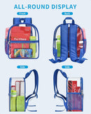Paxiland Clear Backpack Stadium Approved, 12x10.5x6 Inches Clear Bag | Blue-standard — 6