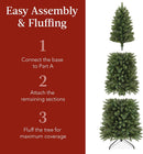 Best Choice Products Unlit Pencil Christmas Tree, 7.5ft Premium Artificial Tree, Realistic Spruce Holiday Decor w/ 1,075 Branch Tips, Metal Base — 4