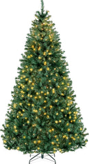 Best Choice Products 6Ft Pre-Lit Christmas Tree w/Twinkling LEDs, Premium Green Artificial Pine Lighted Holiday Decoration w/ 250 Lights, 1000 Branch Tips, Metal Base - Clear/White Lights — 1