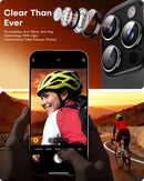 TOCOL for 2 Pack iPhone 16 Pro Max Camera Lens Protector/iPhone 16 Pro Camera Lens Protector Tempered Glass HD Individual Scratch Resistant Cover Accessories Case Friendly（Black） — 5