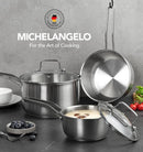 MICHELANGELO Stainless Steel Pots Set - 1QT & 2QT & 3QT Stainless Steel Sauce Pan with Lid, Induction Saucepan Set,… — 7