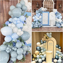 Blue Beige White Balloons Summer Coast Birthday Decor Wedding Baby Shower | Light Blue Beige | 35pcs — 5