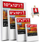 4 Packs Stretched Canvases for Painting with 3x5in,5x7in,8x10in,10x12in, Primed Canvas,Blank Painting Canvas for Oil & Acrylic Paint. | 4 Packs - 4 Sizes (3x5 5x7 8x10 10x12) — 1