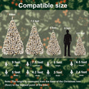 POWERSTONE 9 Ft Snow Flocked Christmas Tree, Prelit Artificial Xmas Tree with 1500 Branch Tips and 550 Warm White Lights, Metal Hinges and Base, for Home Office Party Decorations — 4