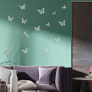 SAOROPEB 3D Butterfly Wall Decor, 48 Pcs 4 Styles 3 Sizes, Removable Metallic Wall Sticker Room Mural Decals for Kids Bedroom Nursery Classroom Party Decoration Wedding Decor DIY Gift (Sliver) | 48 Pcs, Silver — 3