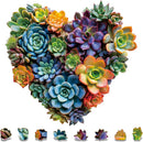 Mys Aurora Heart Puzzle Gifts 200 Pieces Succulent Wooden Puzzles — 1
